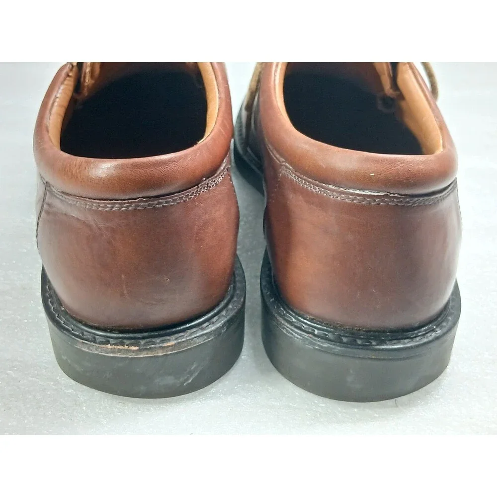 Johnston & Murphy Brown Leather Derby 9.5W Cognac Lace Up Dress Shoes